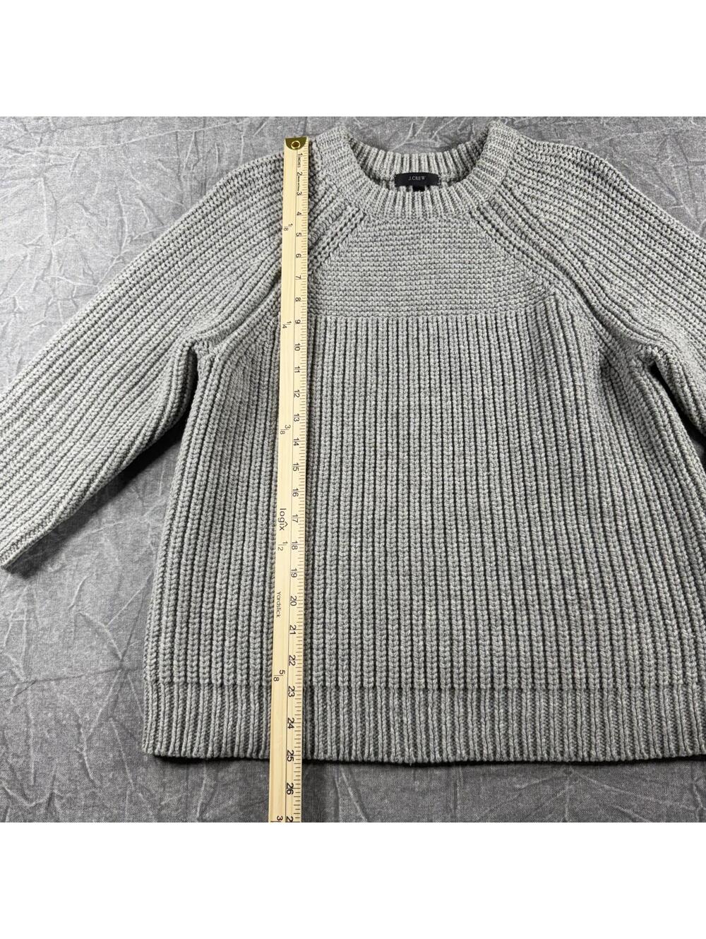J-Crew Sweater Women's S Grey 100% Lambswool Heavy - Picture 4 of 7